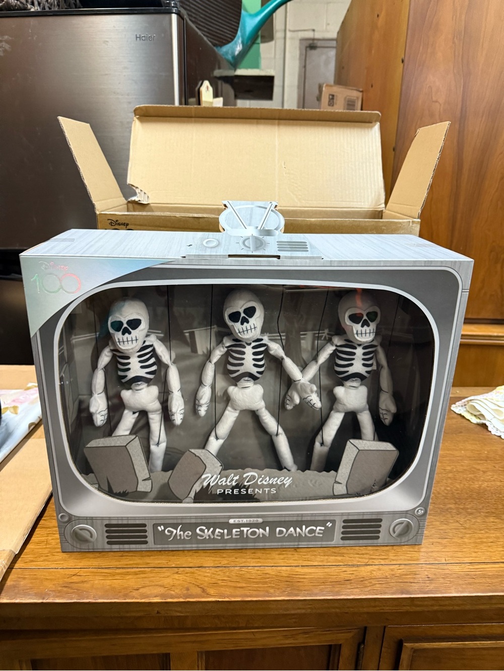 Collectable 100 Years of Walt Disney Skeleton Dance Figurine Set - Black & White